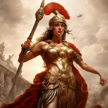 Римская богиня Беллона с копьем