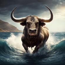 Критский бык выходит из воды