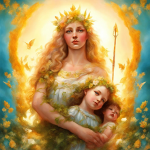 Греческая богиня Лето защищает своих детей Артемиду и Аполлона
