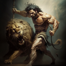 Геракл сражается с Немейским львом